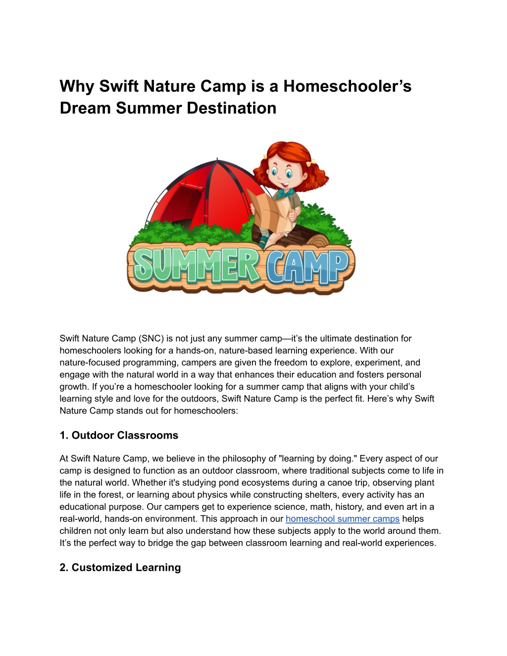 why swift nature camp is a homeschooler s dream l.w