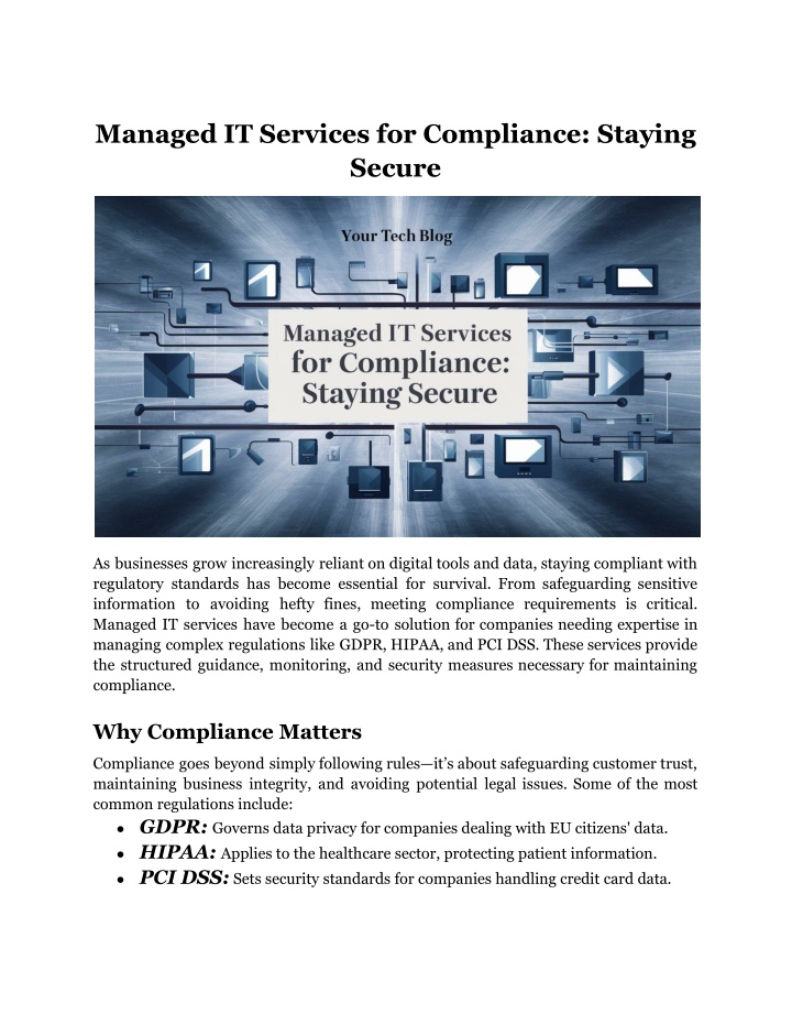 managed it services for compliance staying secure n.w