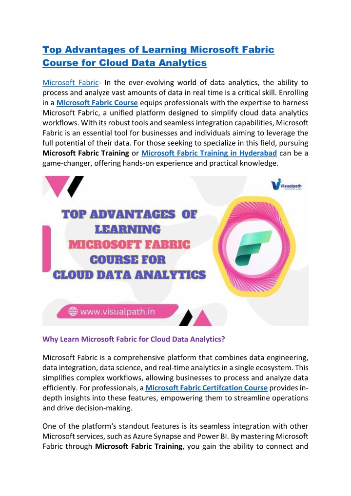 top advantages of learning microsoft fabric n.w