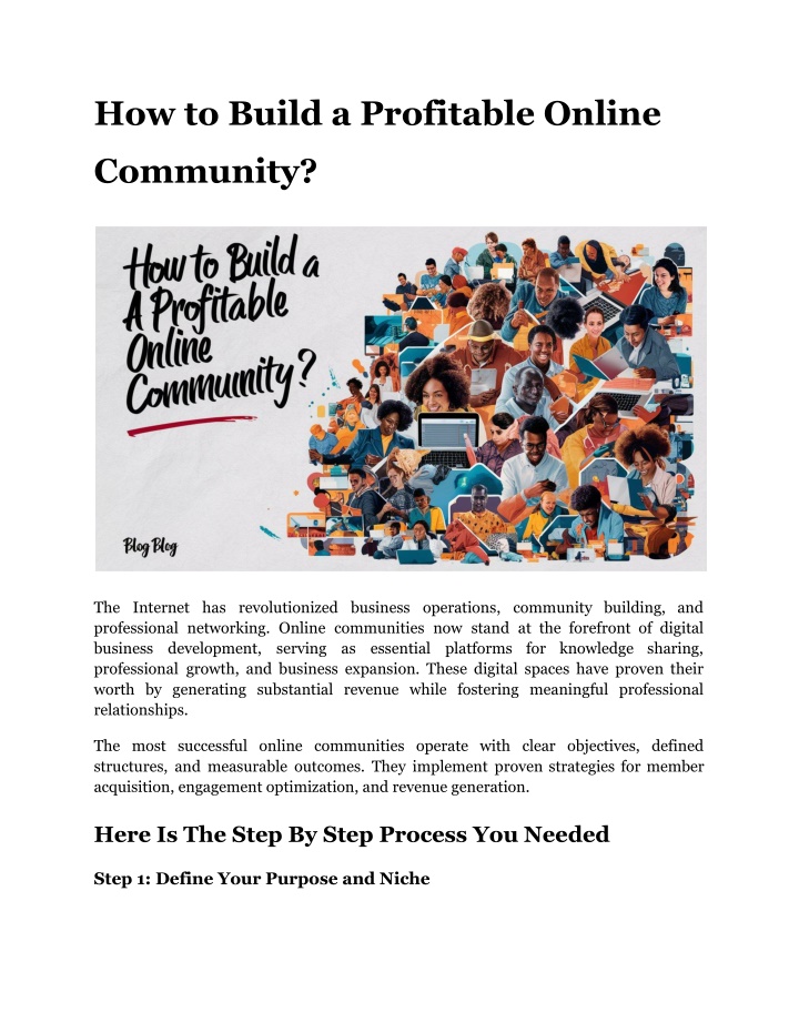 how to build a profitable online n.w