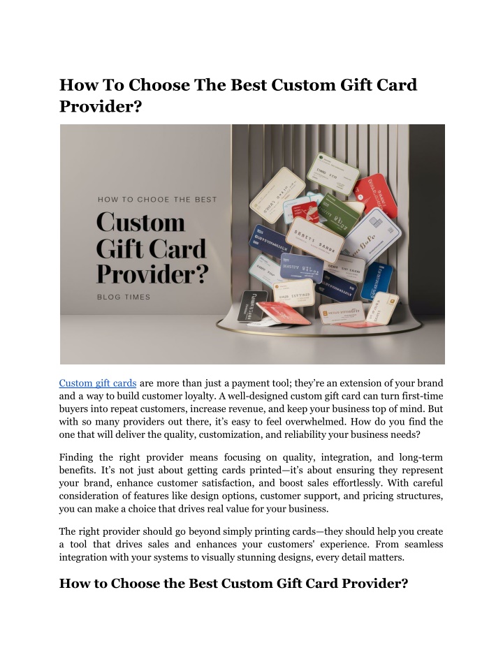 how to choose the best custom gift card provider n.w