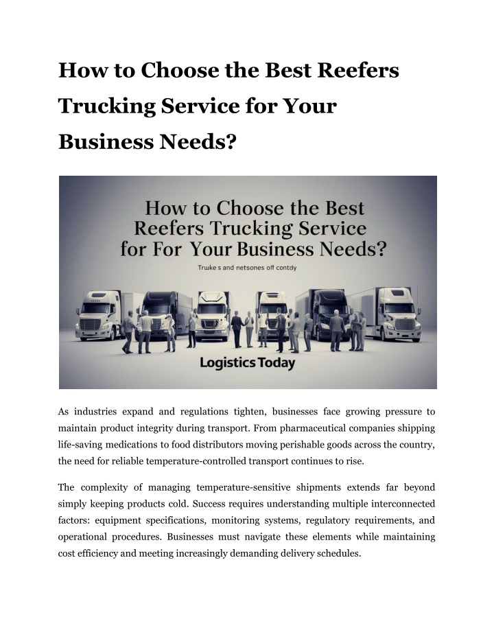 how to choose the best reefers n.w