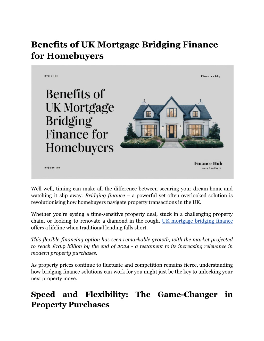 benefits of uk mortgage bridging finance l.w