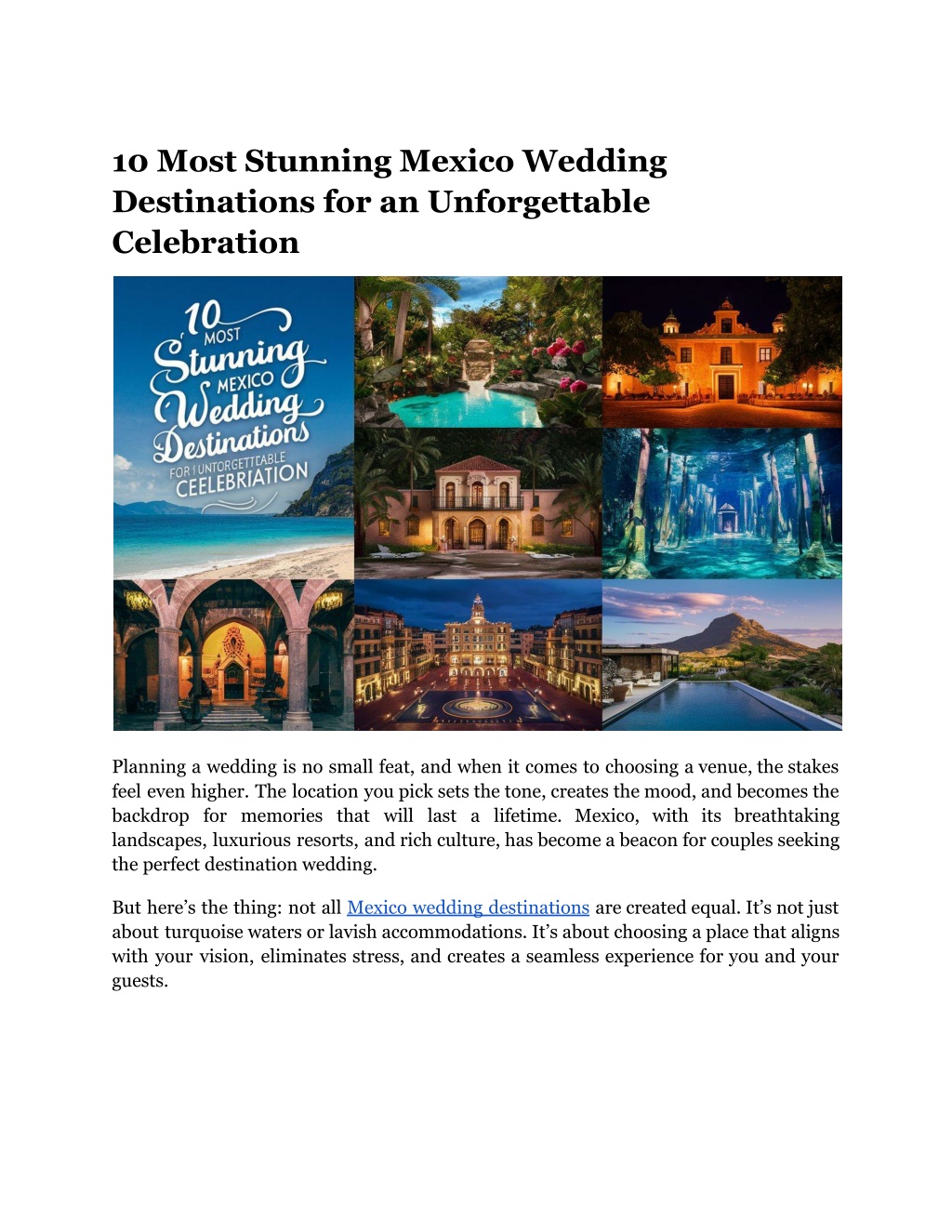 10 most stunning mexico wedding destinations l.w