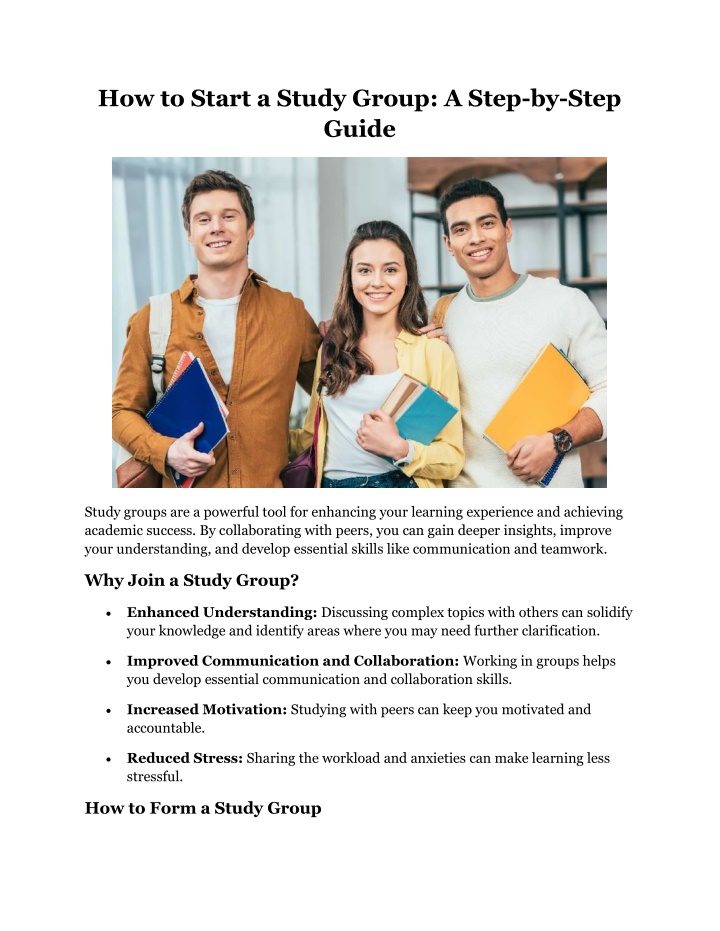 how to start a study group a step by step guide n.w
