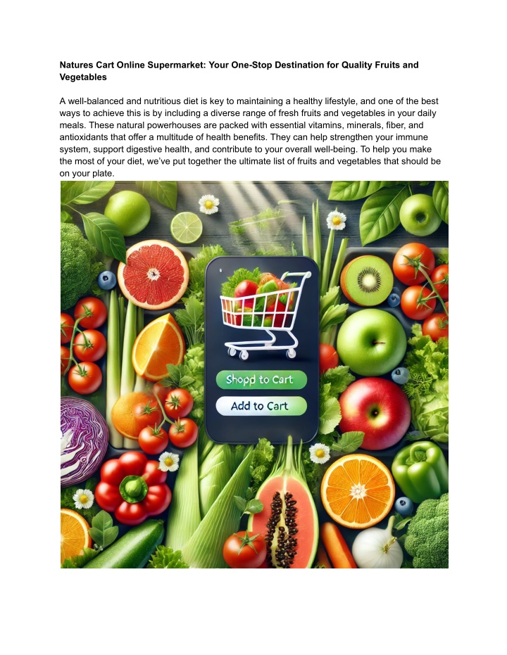 natures cart online supermarket your one stop n.w