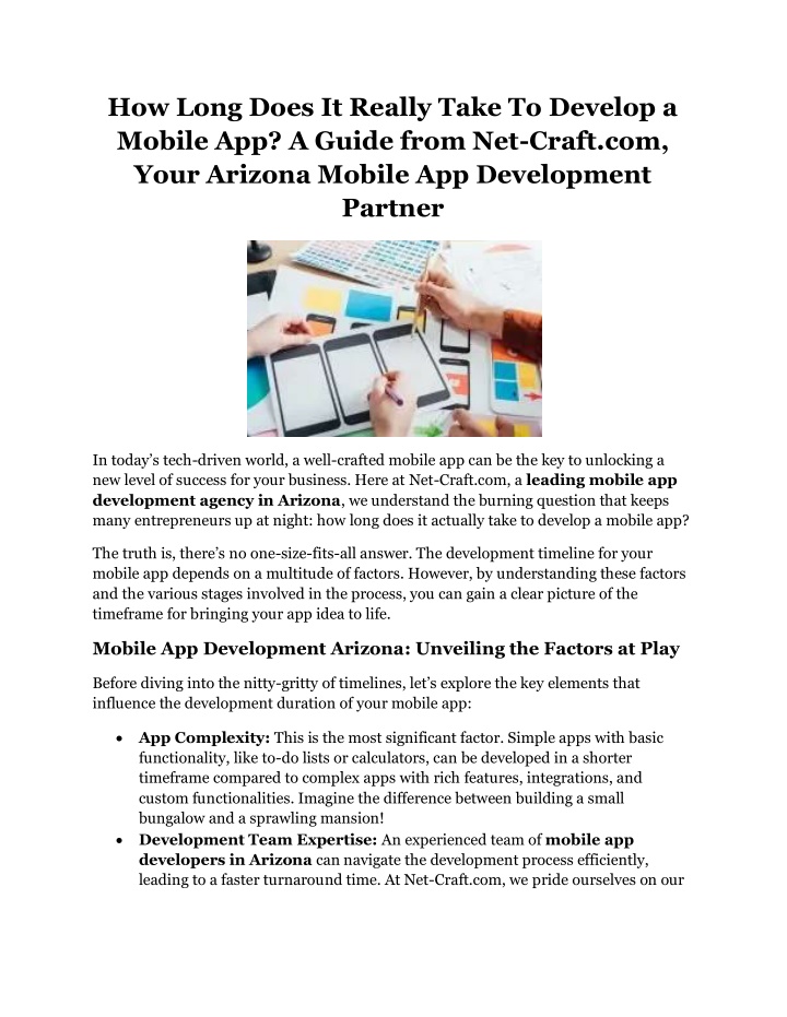 how long does it really take to develop a mobile n.w