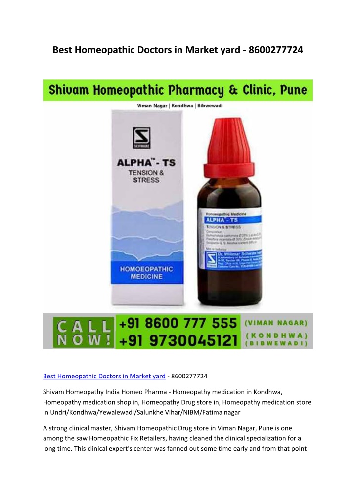 best homeopathic doctors in market yard 8600277724 n.w