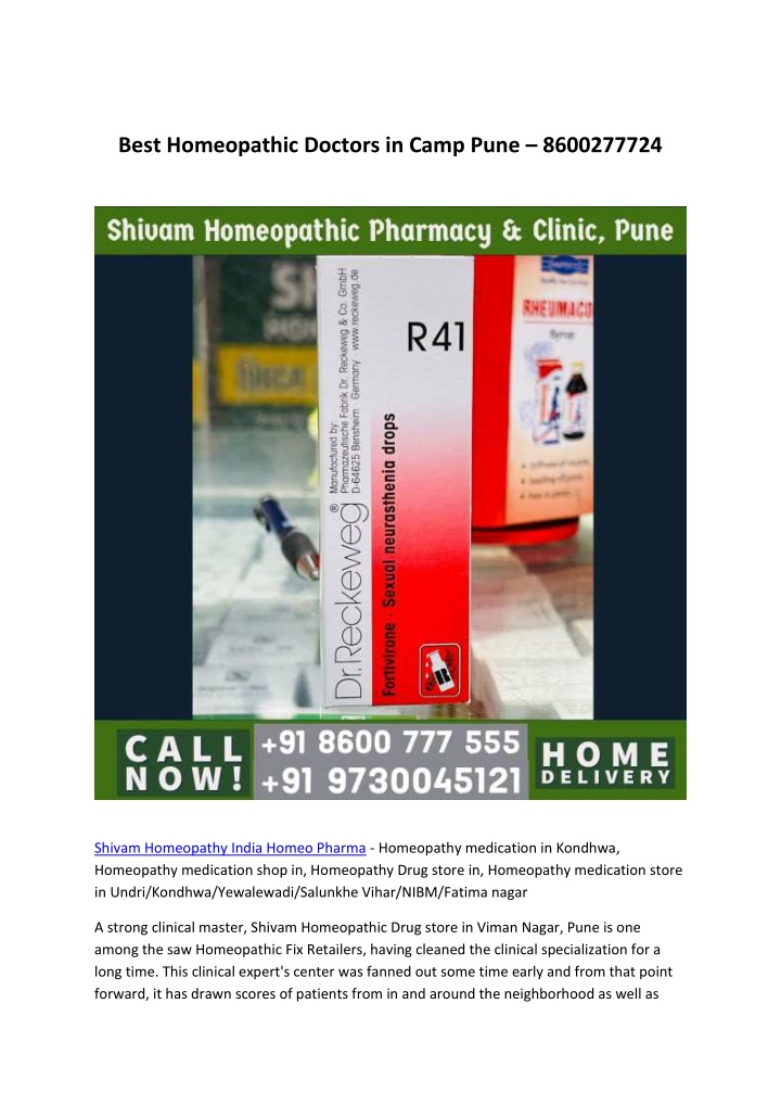 best homeopathic doctors in camp pune 8600277724 n.w