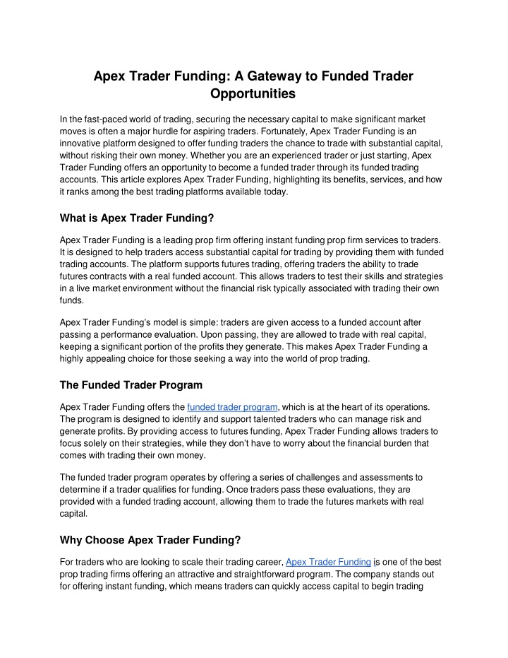 Apex Trader Funding_ A Gateway to Funded Trader Opportunities