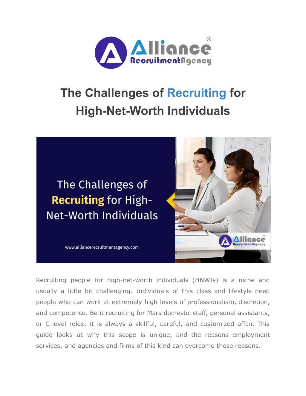 the challenges of recruiting for high net worth l.w