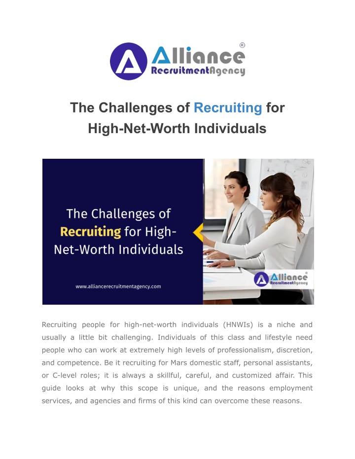 the challenges of recruiting for high net worth n.w