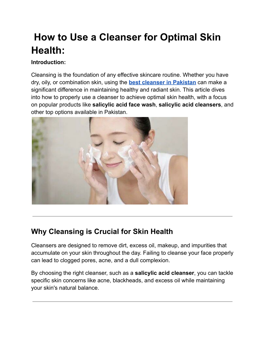 how to use a cleanser for optimal skin health l.w