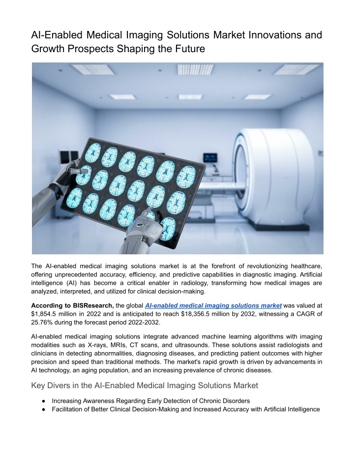ai enabled medical imaging solutions market n.w