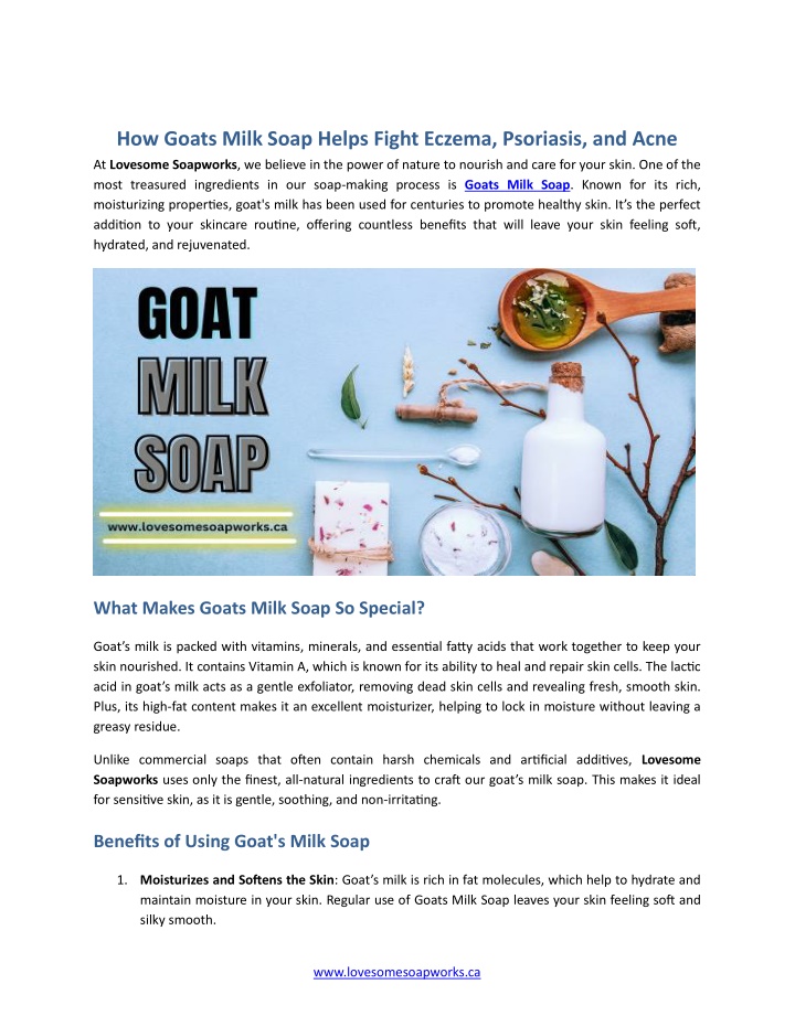 how goats milk soap helps fight eczema psoriasis n.w