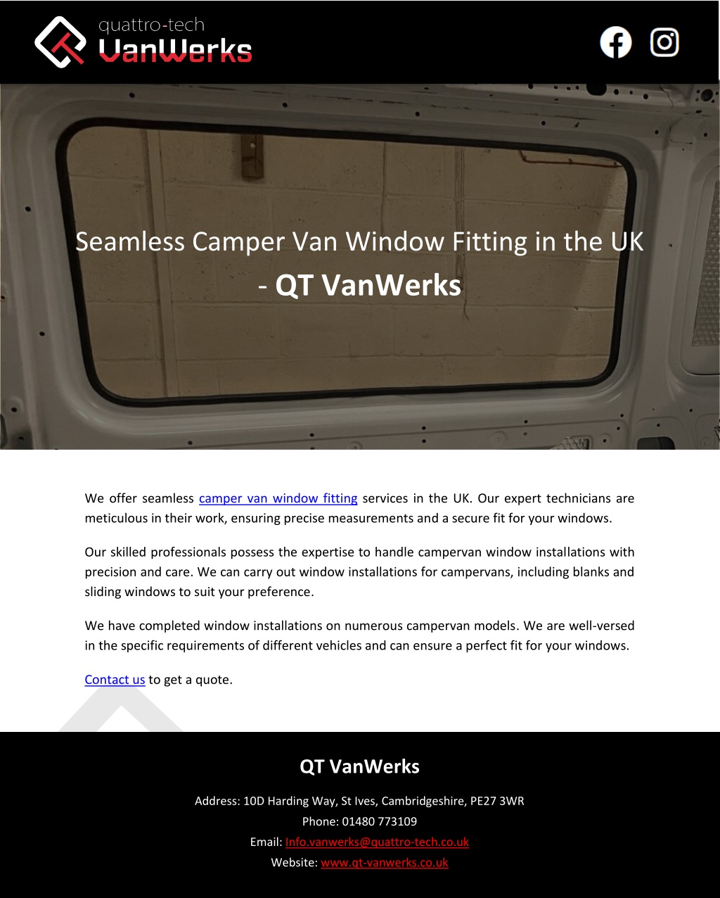 seamless camper van window fitting l.w