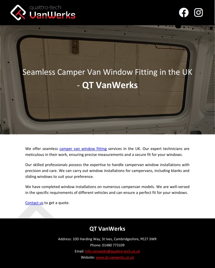 seamless camper van window fitting n.w
