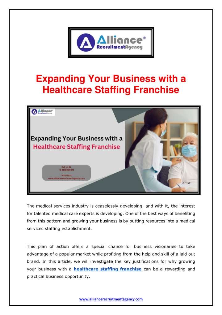expanding your business with a healthcare n.w