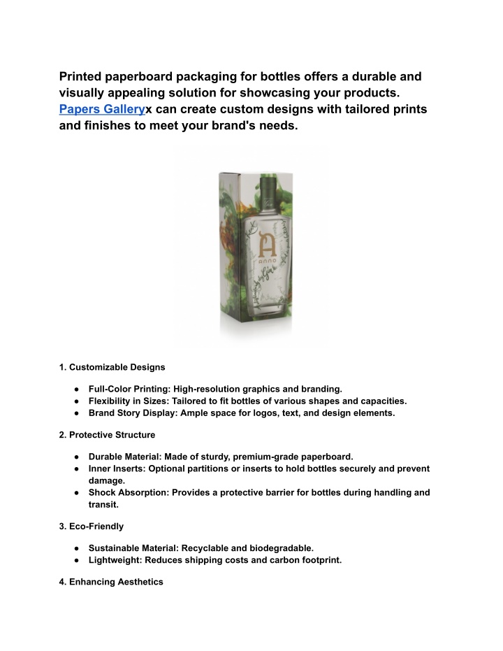 printed paperboard packaging for bottles offers n.w