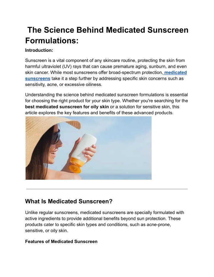 the science behind medicated sunscreen n.w