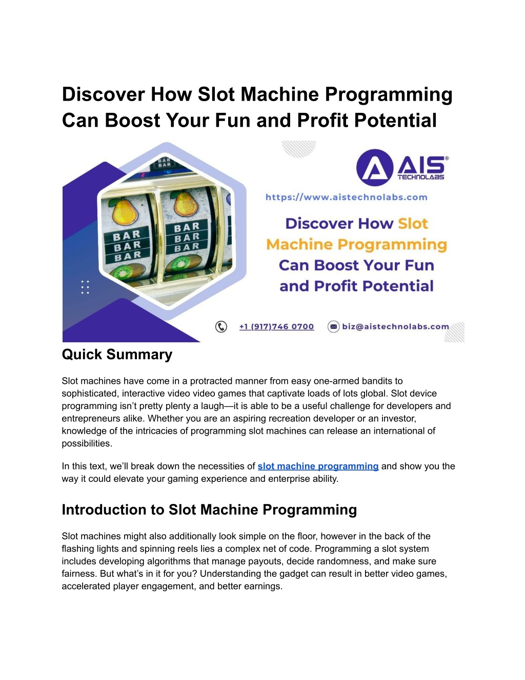 discover how slot machine programming can boost l.w