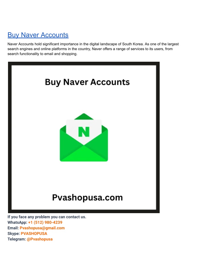 buy naver accounts n.w