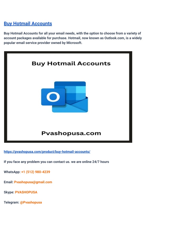 buy hotmail accounts n.w