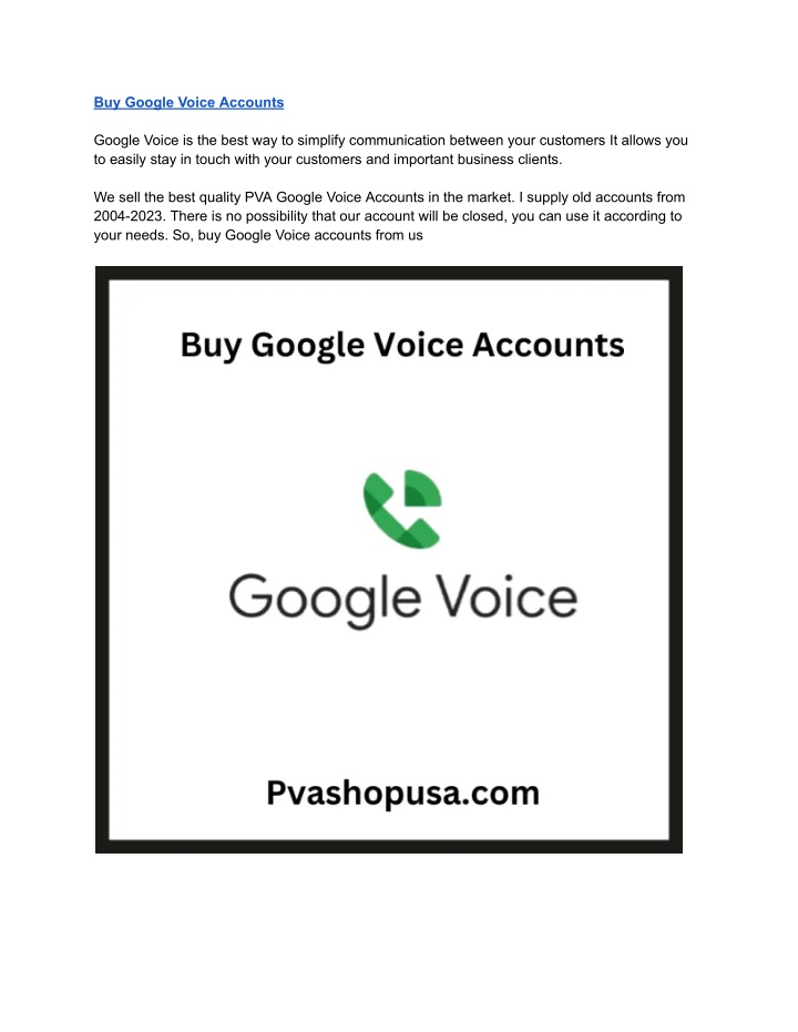 buy google voice accounts n.w