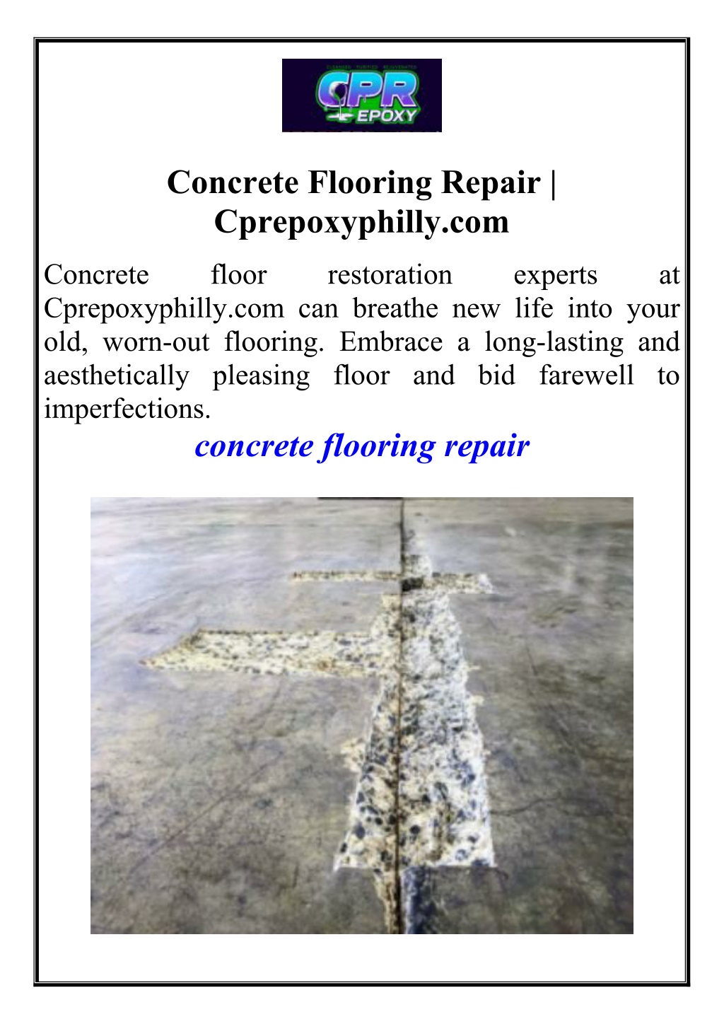 concrete flooring repair cprepoxyphilly com l.w