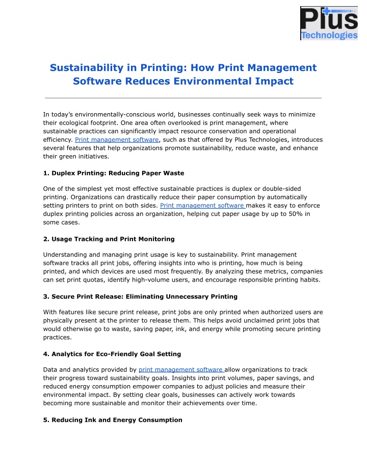 sustainability in printing how print management n.w