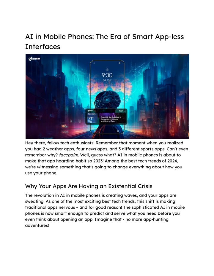 ai in mobile phones the era of smart app less n.w