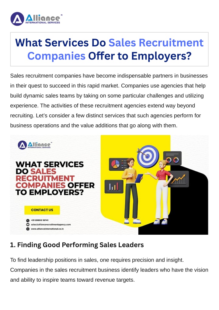 what services do sales recruitment companies n.w