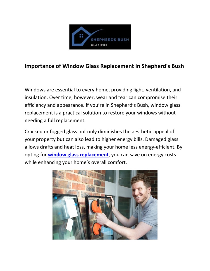 importance of window glass replacement n.w