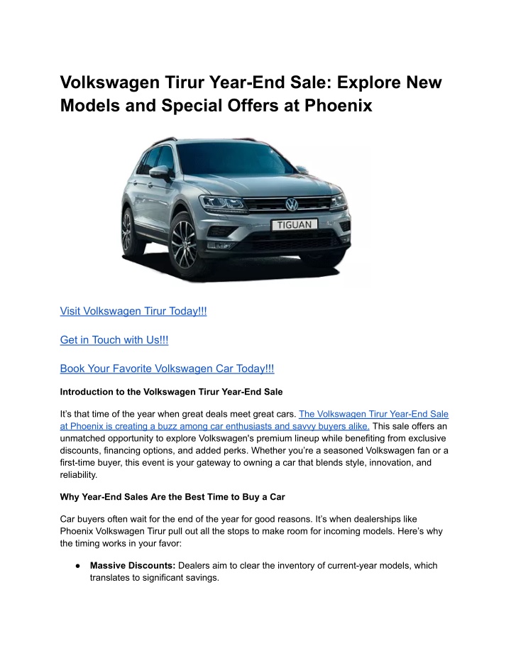volkswagen tirur year end sale explore new models n.w