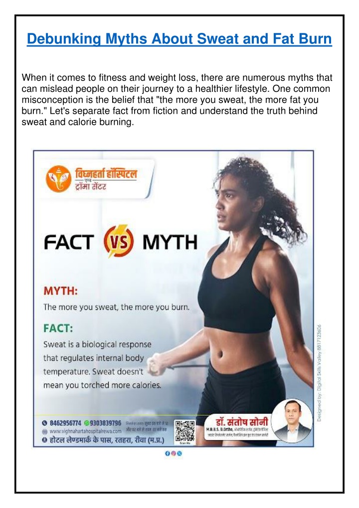 debunking myths about sweat and fat burn n.w