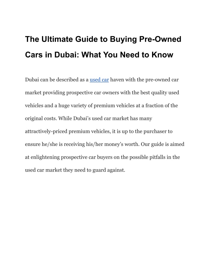 the ultimate guide to buying pre owned n.w