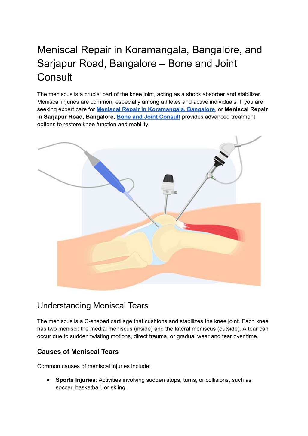 meniscal repair in koramangala bangalore l.w