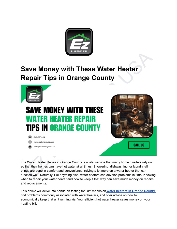 ez plumbing usa and replacements n.w