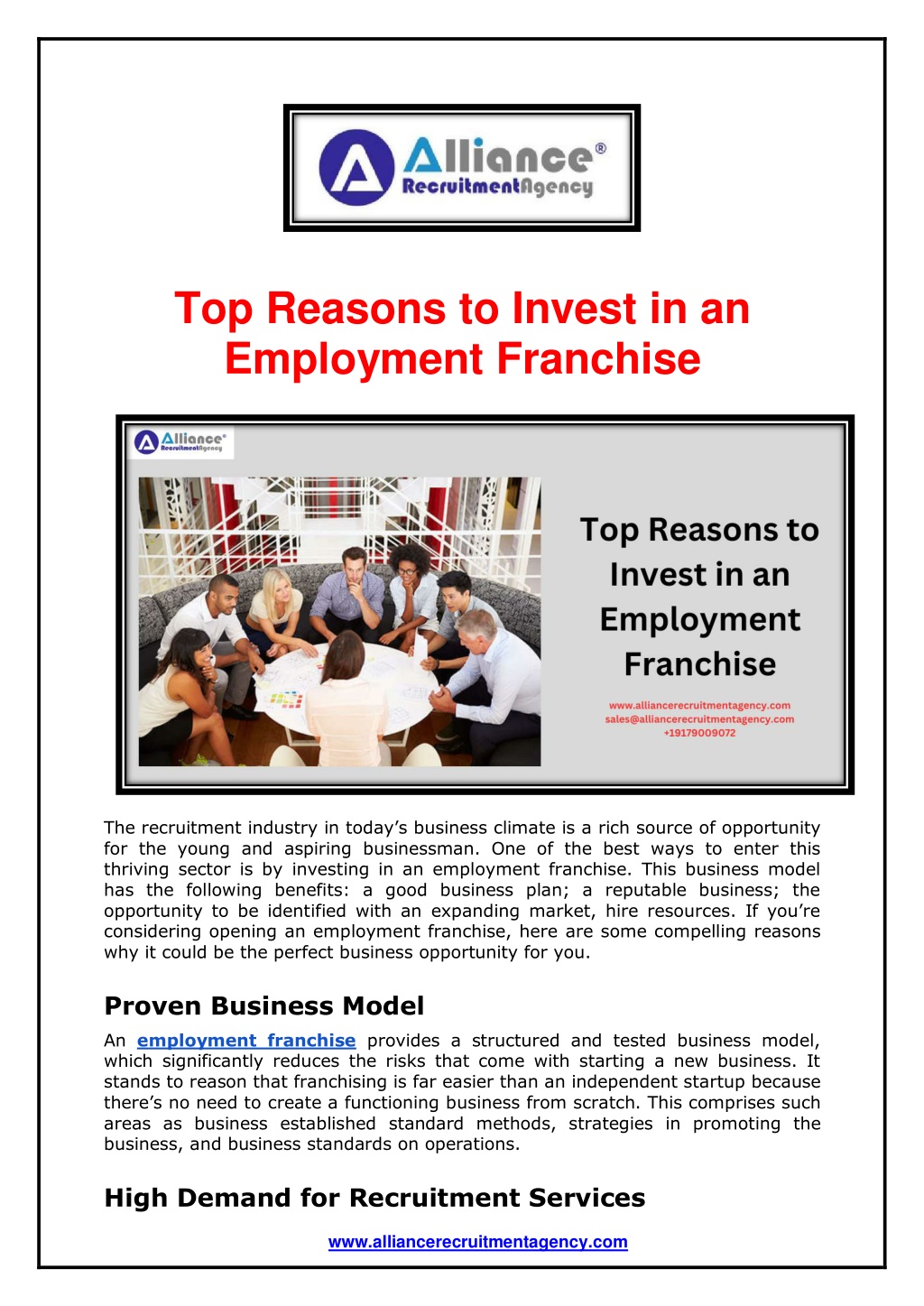 top reasons to invest in an employment franchise l.w