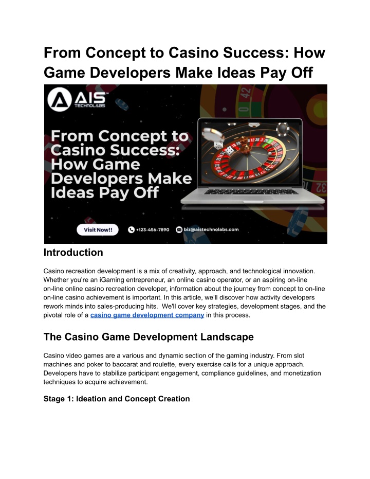 from concept to casino success how game n.w