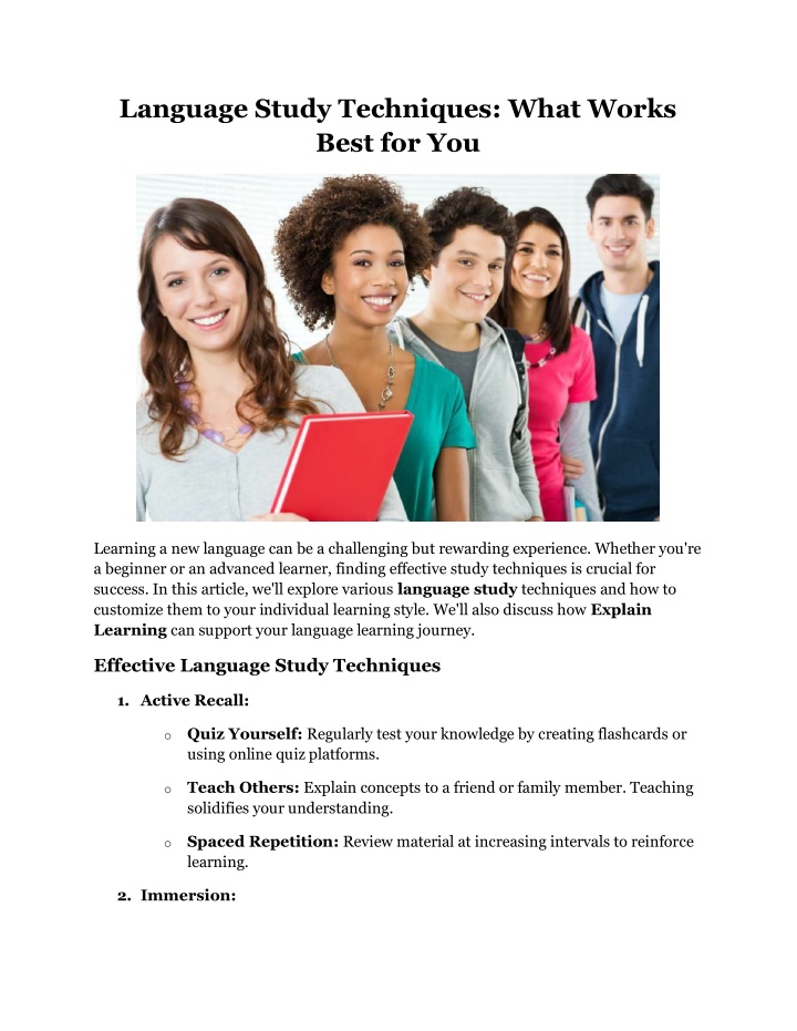 language study techniques what works best for you n.w