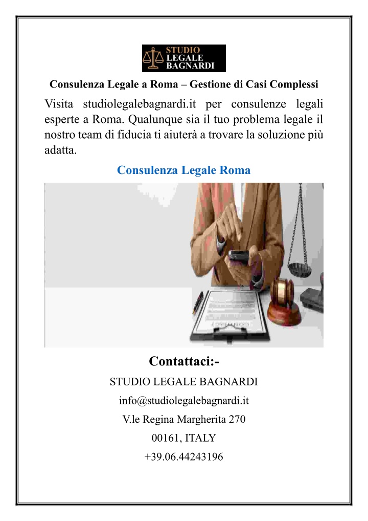 consulenza legale a roma gestione di casi n.w