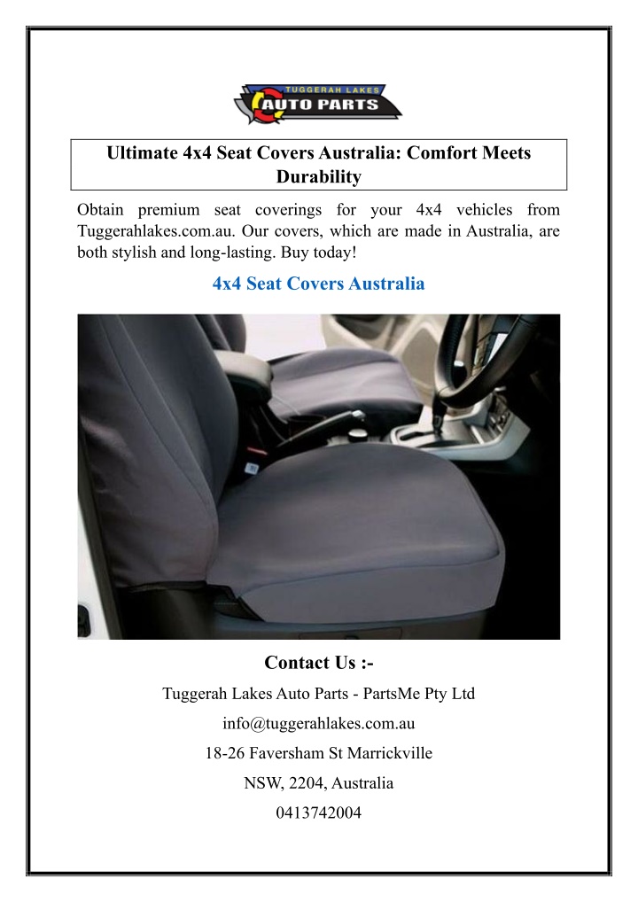 ultimate 4x4 seat covers australia comfort meets n.w