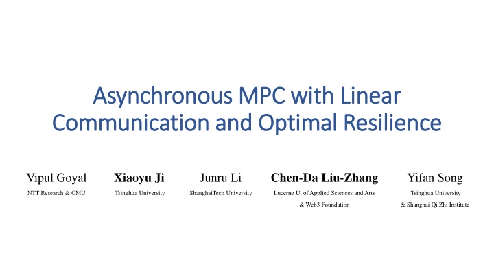 Overview of Asynchronous MPC with Linear Communication and Optimal Resilience