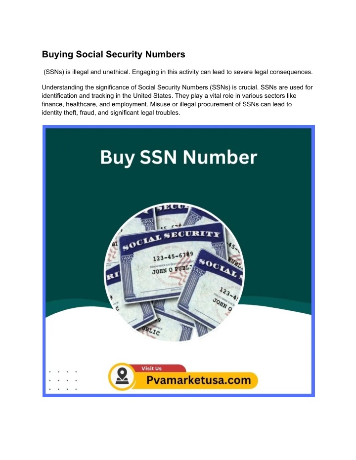 buying social security numbers n.w
