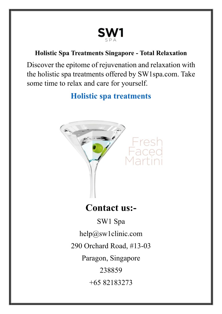 holistic spa treatments singapore total relaxation n.w