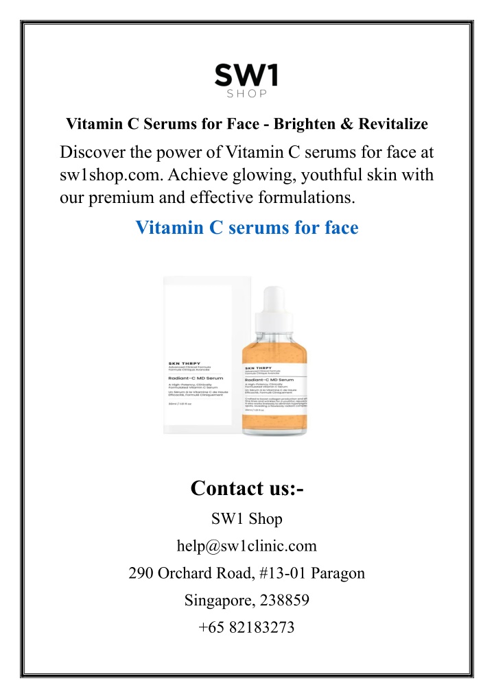vitamin c serums for face brighten revitalize n.w