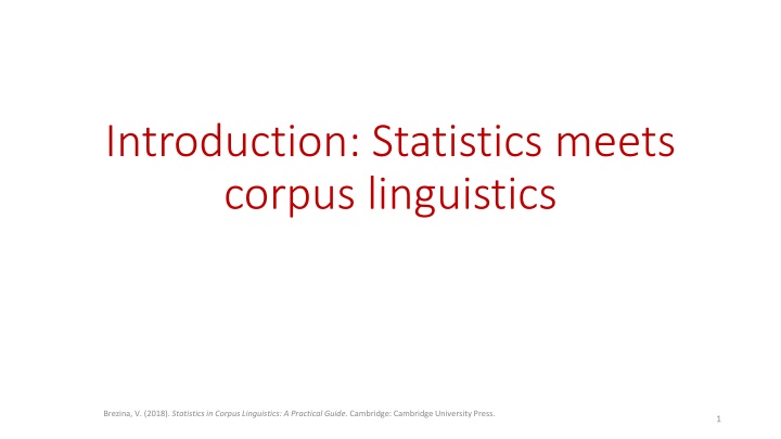 Role of Statistics in Corpus Linguistics