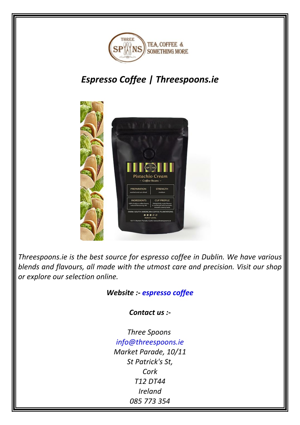 espresso coffee threespoons ie l.w