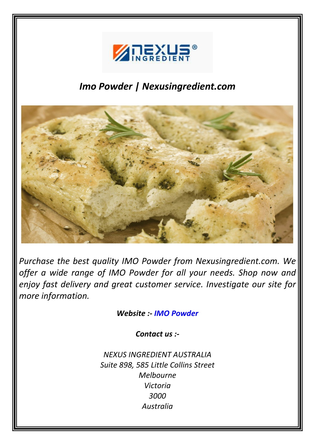 imo powder nexusingredient com l.w